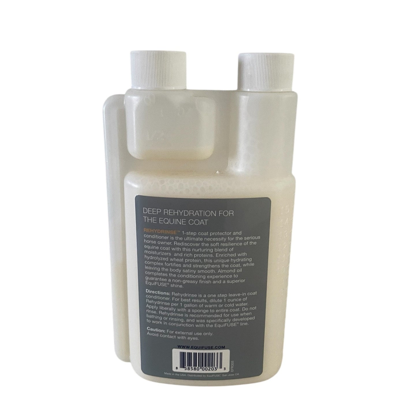 Bottle of deep rehydration solution for animals on a white background