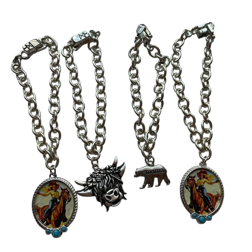 Large Link Bracelet with Western Charm