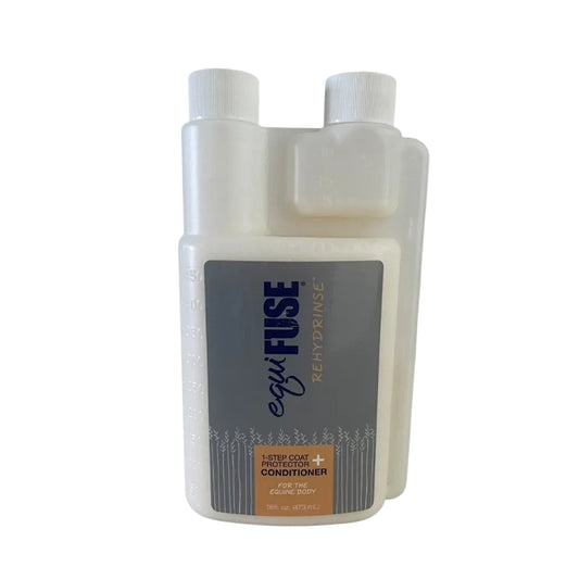 One bottles of 'equi FUSE' product Rehydrinse on a white background