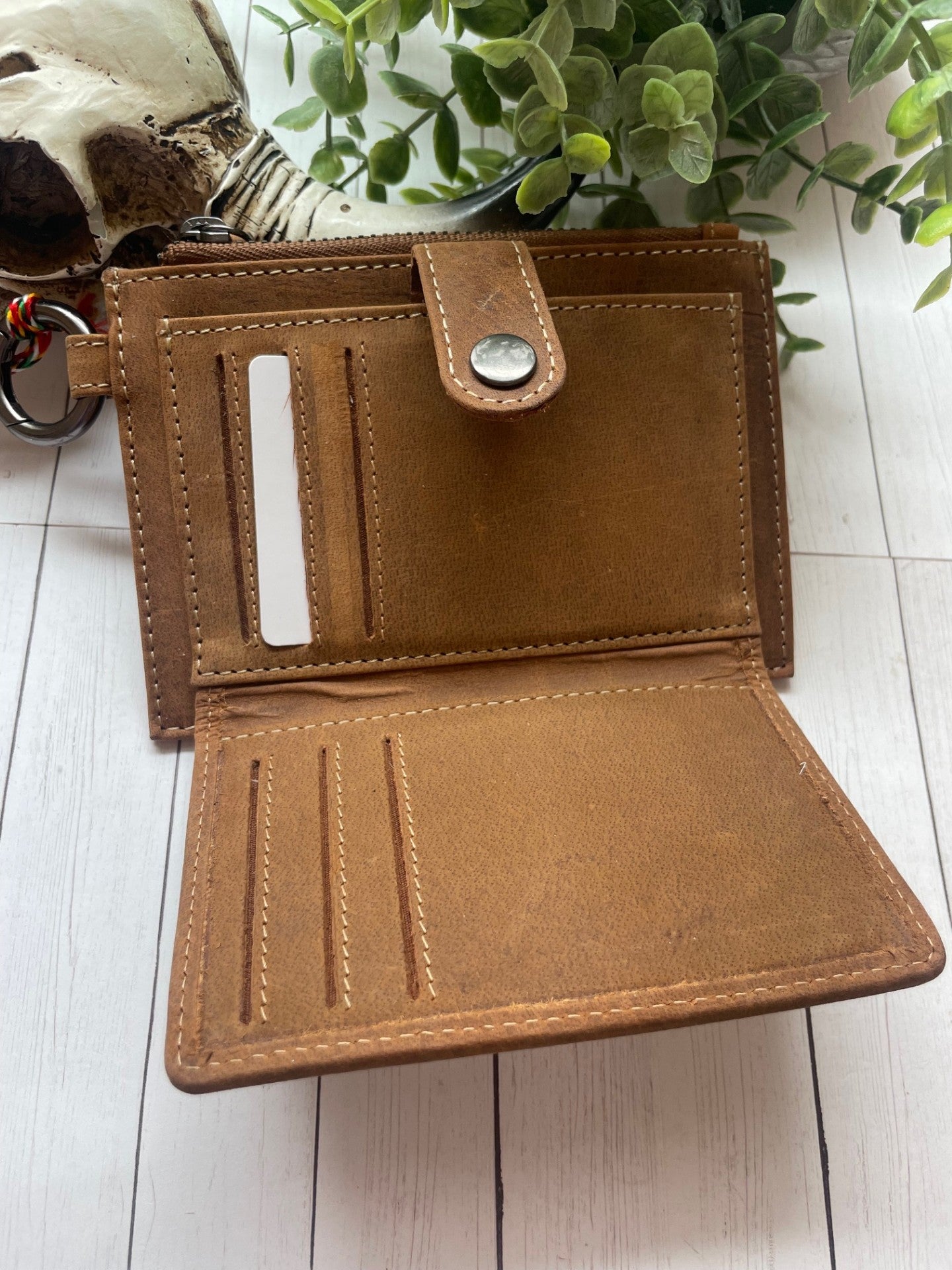 Black and White Cowhide Credit Card Wallet