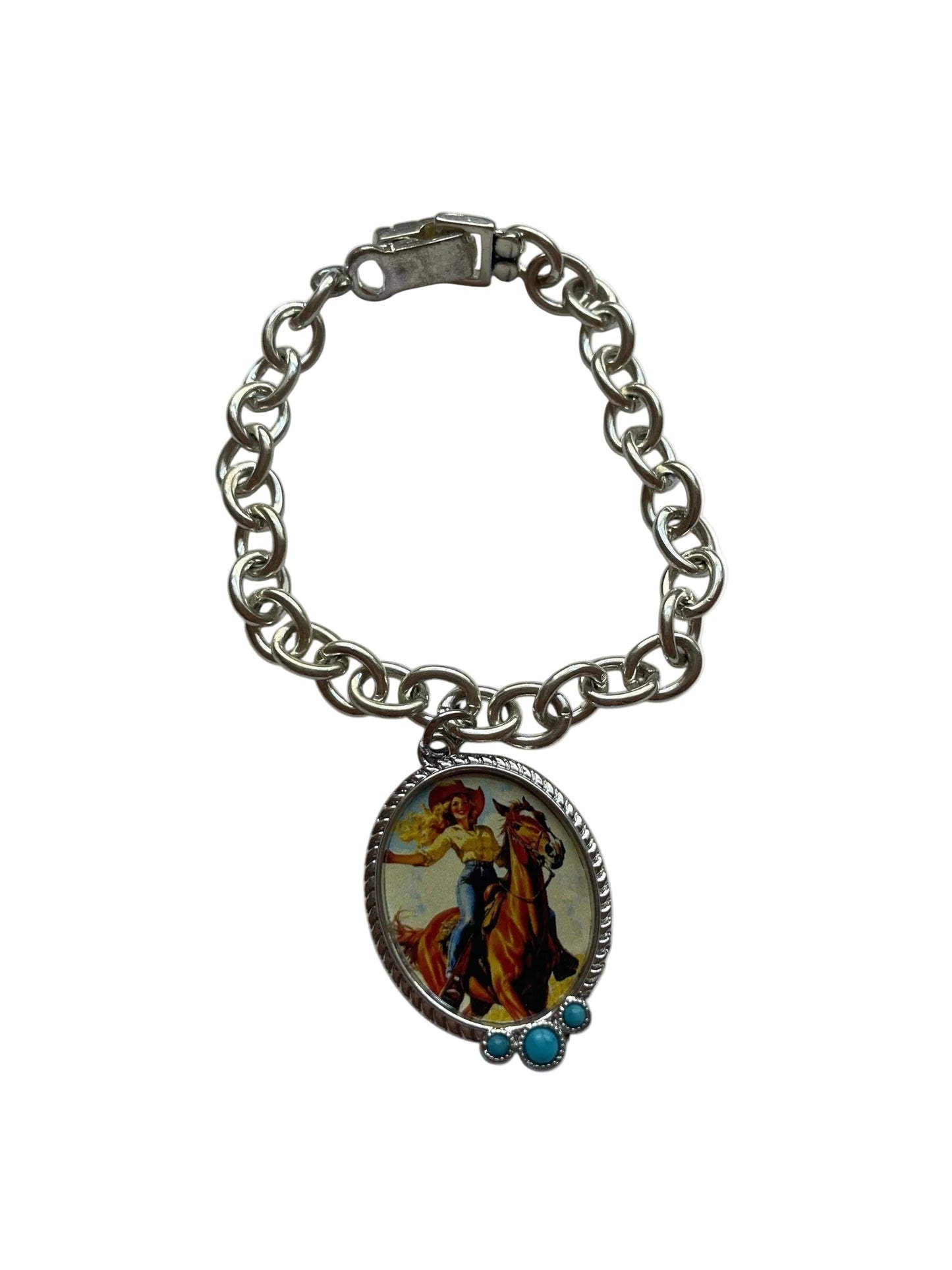 Large Link Bracelet with Western Charm